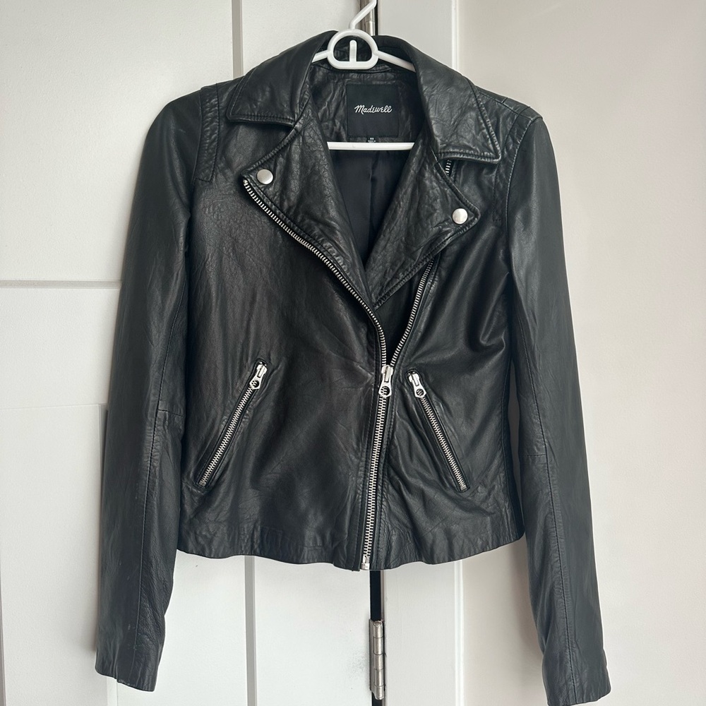 Madewell Dark Leather Biker Jacket